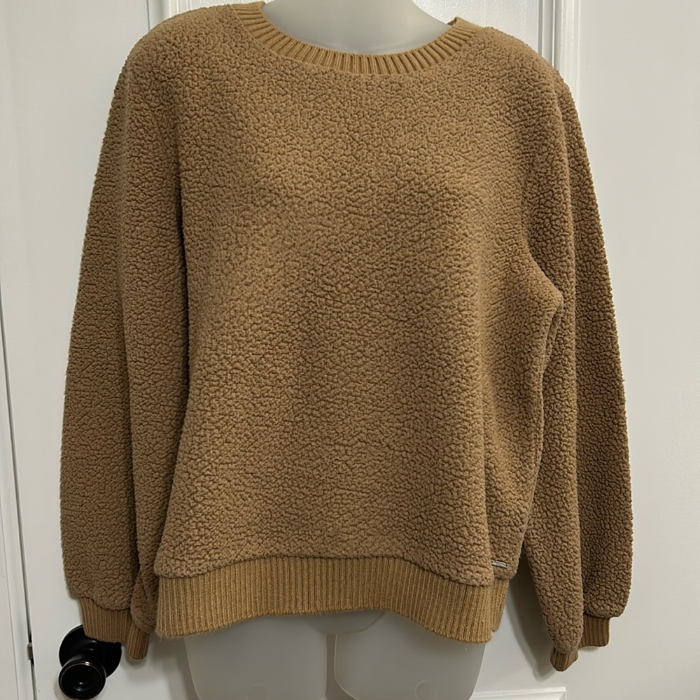 Camel color fuzzy sweatshirt